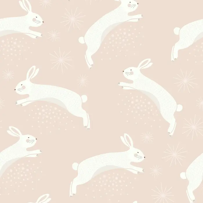Hop along and create a perfectly playful space for your kids with our Leaping Bunnies peel and stick removable wallpaper.