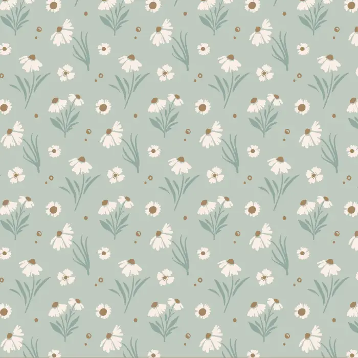 Bring the feel of an open meadow to any room in your home with our Little Daisies peel and stick removable wallpaper.
