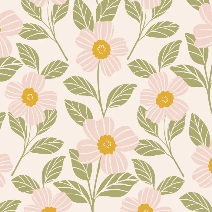 The Pink Narcissus Peel And Stick Removable Wallpaper features a cute floral design that will brighten up any room in your home.
