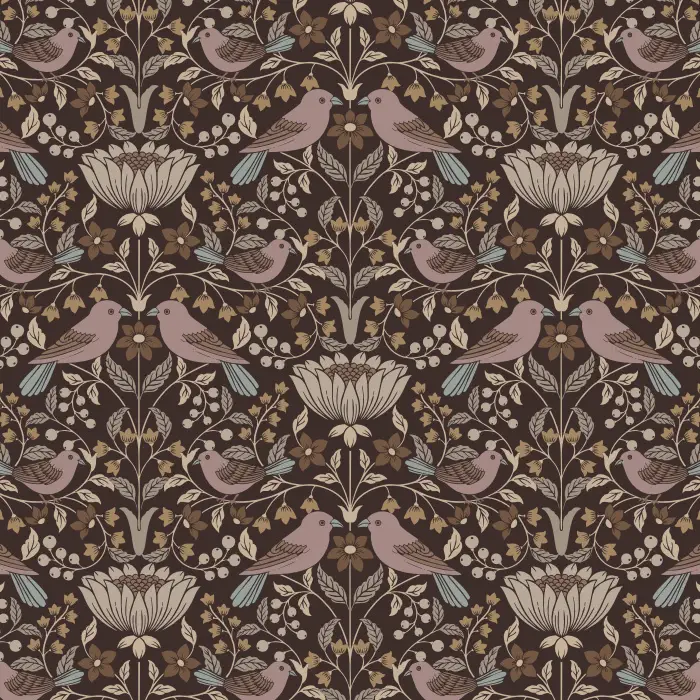 Reinvent your space in a mesmerizing way with our Berries & Birds Peel and Stick Removable Wallpaper.